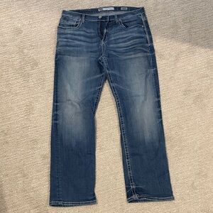 BKE Men's Dark Blue Tyler Straight Jeans